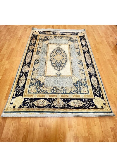 Klasik Madalyonlu 160 X 230 Dijital Baskı Halı Altın