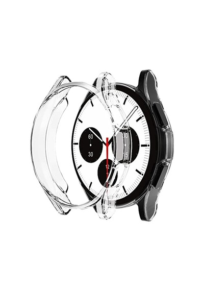 Samsung Galaxy Watch 4 Classic 46mm İçin Kılıf 360 Full Round Soft Silicone Şeffaf Galaxy Watch 4 Classic 46mm İle