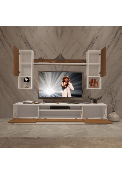 Decoraktiv Trio 5das Mdf Tv Ünitesi Tv Sehpası Beyaz - Ceviz