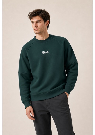 Redline Black Yeni Sezon Erkek Kışlık Regular Fit Sweatshirt Pamuklu Nefti