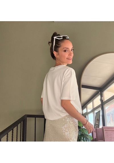 Ali Butik Ekru White Fox Baskılı Tişört
