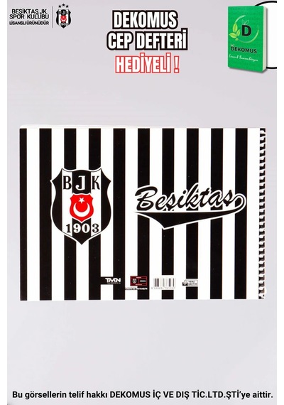 X Dekomus Lisanslı Beşiktaş 17x24 Cm 15 Yaprak Resim Defteri Tek Adet