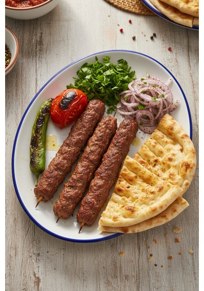 6'lı Ellips Oval Kayık Tabak 31cm Rim Lacivert Rinart Krem