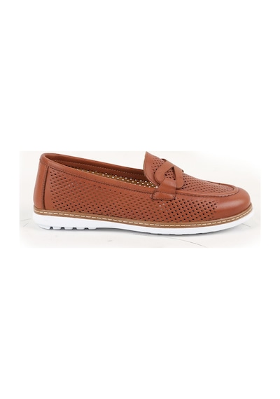 Libero L10.2231 Kadın Loafer Lazer Kesim Slip-on Ortopedik Poli Taban Comfort Anne Ayakkabısı Taba