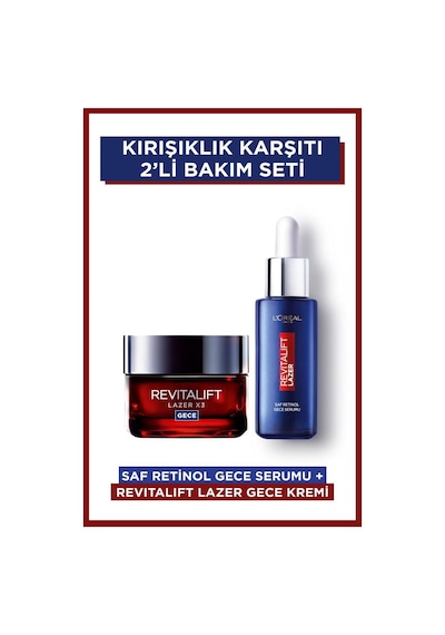 L'Oréal Paris Revitalift Lazer Saf Retinol Gece Serumu + Yoğun Gece Bakım Kremi