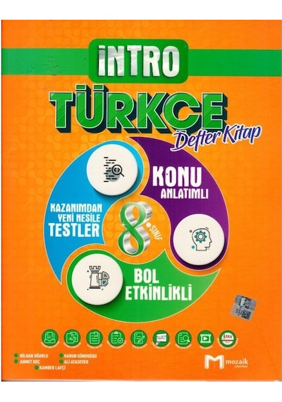 Mozaik Yayınları 8. Sınıf İNTRO Türkçe Defter Kitap