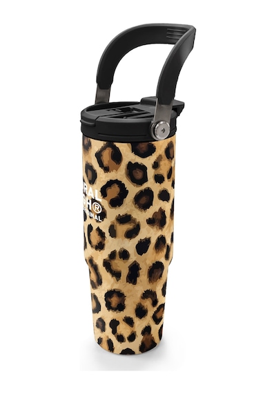 Coral High Kahverengi Leopar Desenli Pipetli Ve Direkt İçim Çelik Termos 900 Ml 38719 Kahverengi