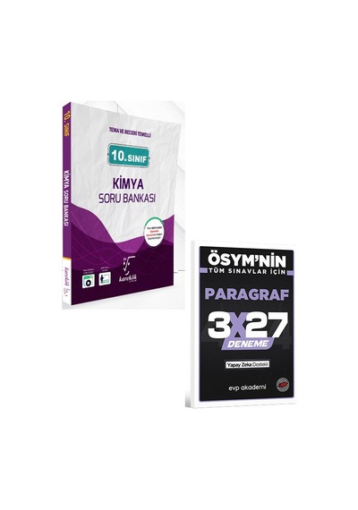 Karekök 2027 10. Sınıf Kimya Soru Bankası+evp Akademi 3x27 Paragraf Deneme