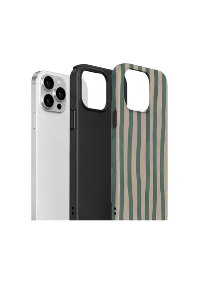 Apple iPhone Uyumlu 15 Pro Max Vorian Çift Katmanlı Kılıf Sage Riviera Stripe