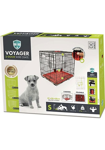M-pets Voyager 2 Kapılı Köpek Kafesi Small Kırmızı 61x46x48 Cm 244-52027.01