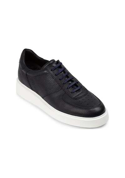 Deery Hakiki Deri Lacivert Erkek Sneaker Ayakkabı - 01965Mlcve01 Lacivert
