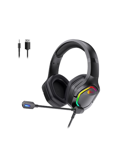 Lecoo HT403 3.5 MM Jack + USB Kablolu Kulak Üstü RGB Gaming Kulaklık