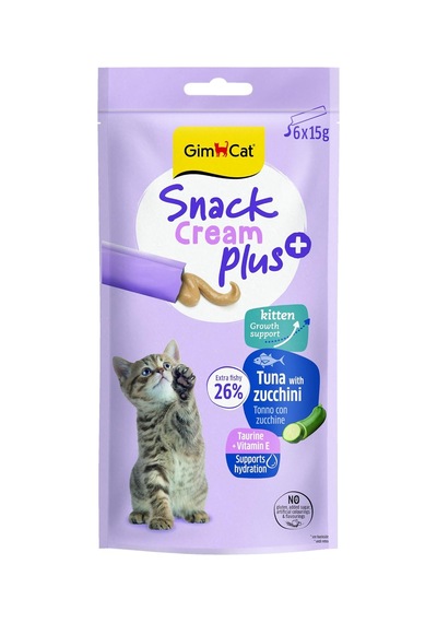 Snack Cream Kitten Tuna & Zucchini Kedi Ödülü 6x15gr