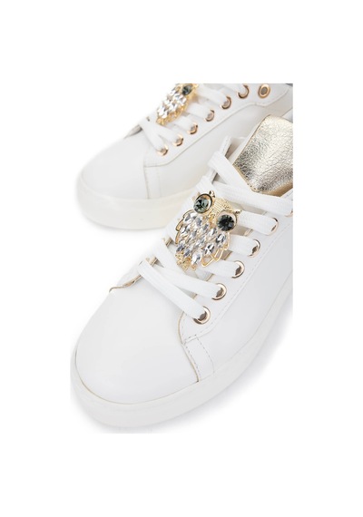 Tamer Tanca Kadın Vegan Beyaz Sneakers & Spor Ayakkabı 1009 116 Bn Ayk Y25 Byz Cılt/lame Beyaz