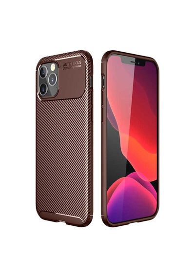 Apple Uyumlu iPhone 12 Pro Max Kılıf Zore Negro Silikon Kapak Kahverengi