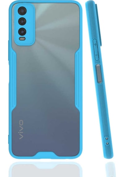 Vivo Y20 Kılıf Kamera Korumalı Arkası Şeffaf Silikon