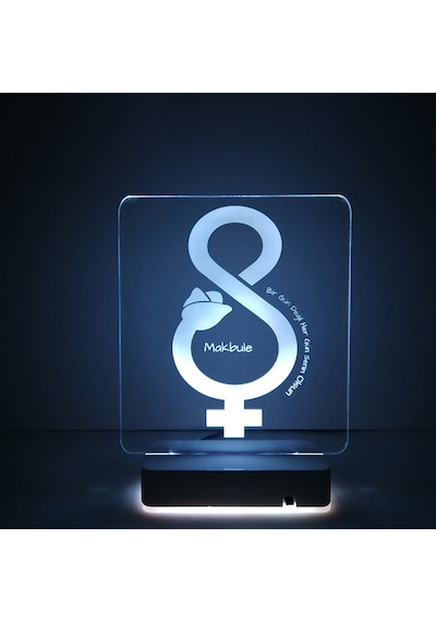 Kadınlar Günü Hediyesi Özel 3D Masaüstü Led Lamba