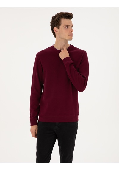 Pierre Cardin Erkek Plum Sweatshirt 50311649-vr177 Plum
