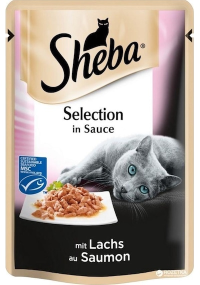Sheba Selection Somonlu Pouch Yetişkin Kedi Yaş Maması 24 x 85 G