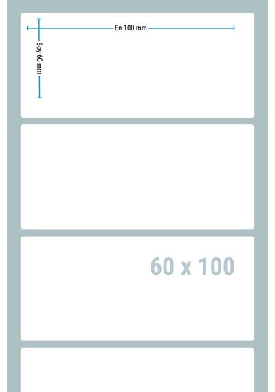 60x100mm Termal Etiket 10 Rulo 500 Sarım Ribonsuz Kargo, Lojistik, Depo Yapışkanlı 1