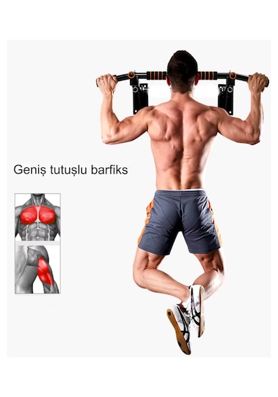 Vanckey Duvar Barfiks Aleti Barfix Demiri Barfiks Çubuğu 200 Kg Taşıma Kapasiteli