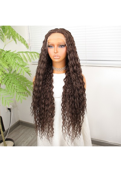 Afro Dalga Kumral Fiber Sentetik Tül Peruk - Zmff-582356 Renkli