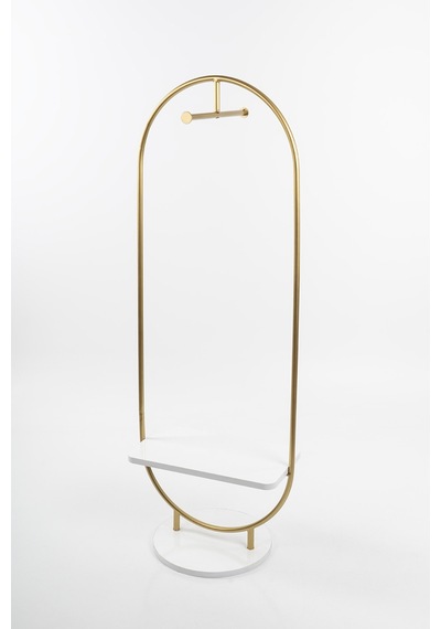 Apollon Metal Ayaklı Askılık Konfeksiyon Askılığı Gold Elbise Askılığı Kıyafet Askılığı Gold
