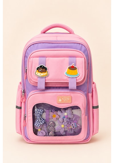 Ccs Kids Kız Çocuk İlkokul Ortaokul Okul Çantası Ortopedik Çok Gözlü Geniş Hacimli Pembe 51976
