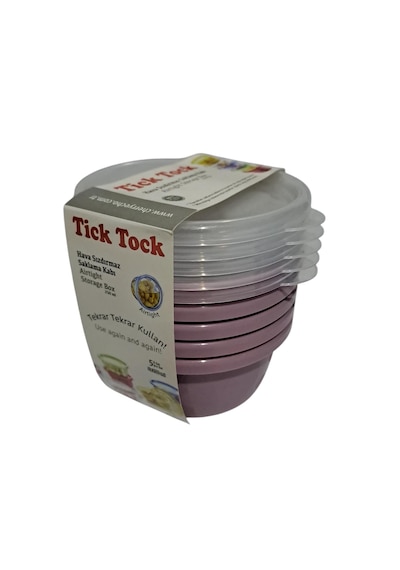 Tick Tock Hava Sızdırmaz Saklama Kabı 5'li Set Pudra 5 x 250 ML Pudra