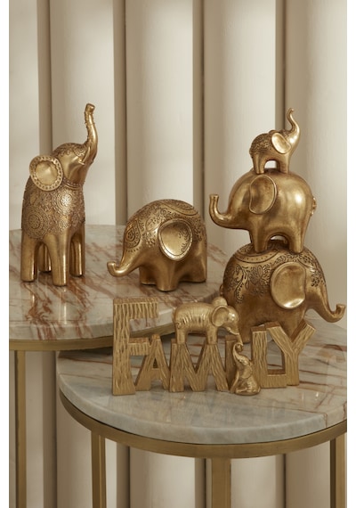 Karaca Home Elephant Biblo Gold 16,5x9,8x11,8cm