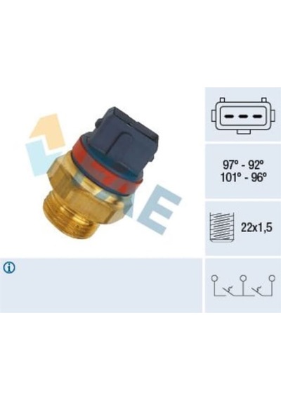 FAE 37930 Radyatör Müşürü 97 92° Partner Berlingo Xud7 Xud9 Saxo Vts 106 Gtı Tu5J4 205 405 106 Saxo Ax Tu5Jp Tud5 Xsara 306 1.8 8V 406 Xsara 2.0 16V