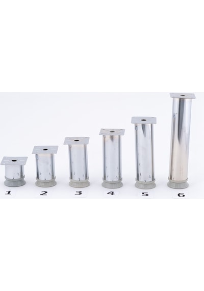 Azramutfak Alttan Ayarlı Ayak 6-8-10-12-15 Cm Dolap-Mobilya, Yuvarlak Metal