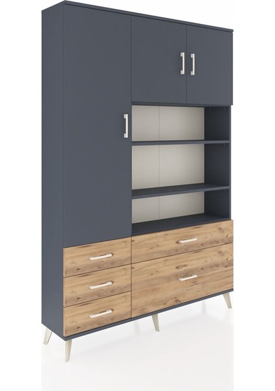 Arges Dolap 9 Raflı 5 Çekmeceli 3 Kapaklı 132x30x195 Antrasit-antrasit/çam Antrasıt/atlas Çam Arges Dolap 9 Raflı 5 Çekmeceli 3 Kapaklı 132x30x195 Antrasit-antrasit/çam Antrasıt/atlas Çam