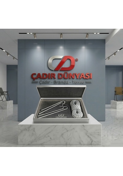 Çadır Dünyası Profesyonel Çadır Sabitleme Seti - 10 Metre Dayanıklı Kamp İpi + 4 Adet Güçlendirilmiş Çelik Kazık - Rüzgar Dirençli Bağlantı Kiti Çok Renkli