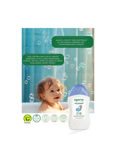 Agarta Doğal Erkek Bebek Çocuk Şampuanı Saç Ve Vücut 400 Ml Normal