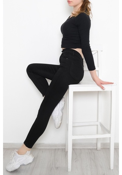 Mokashopin - Cepli Dar Paça Solmayan Pantolon Siyah - 1824.1431. 001