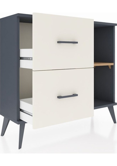 Arges Şifonyer Tek Raflı 2 Çekmeceli 88x30x80 Antrasit-çam/aytaşı Çam/aytaşı Arges Şifonyer Tek Raflı 2 Çekmeceli 88x30x80 Antrasit-çam/aytaşı Çam/aytaşı