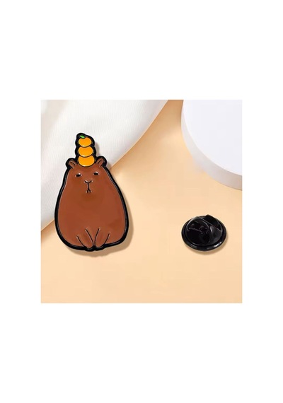 Capybara Kadın Broş, Çocuk Broş, İğneli Broş, Klipsli Broş Yaka Broşu, Çeket Yaka İğnesi, Mineli B75