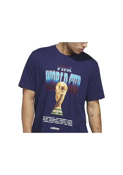 Adidas World Cup 26 Tour Graphic 2 Erkek Lacivert Futbol T-shirt Kh3680 Mavi