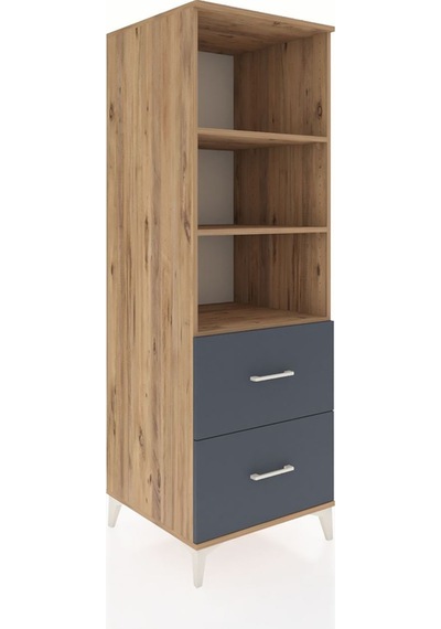 Kronos Dolap 3 Raflı 2 Çekmeceli 60x59x182 Çam-antrasit Çam