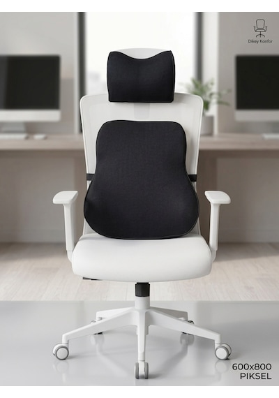 Yeni Nesil Visco Ortopedik Ergonomik 2 Li Set Araç Ve Ofis, Ev Bel & Boyun Destek Minderi Ve Boyunluk 1
