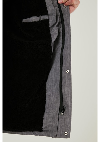 Buratti Peluş Astarlı Suya Ve Rüzgara Dayanıklı Soğuk Geçirmez Slim Fit Erkek Mont 5711051 Açık Gri