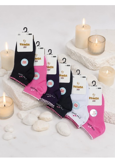 Panda 6 Lı Kız Çocuk Pamuk Penye Çorap Çok Renkli