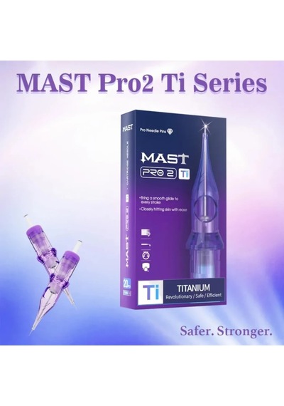 Mast Pro 2 Titanium 1201 Rl 1 Rl 0.35 Mm Round Liner Long Taper Kartuş Dövme İğnesi 20 Adet