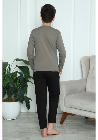 Akbeniz Erkek Çocuk Penye Pijama Takım 20418 Vizon