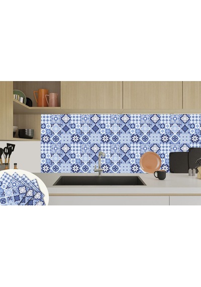 Tink KENDİNDEN YAPIŞKANLI YENİ MAVİLİM DESENLİ PVC KARO 30X30 CM