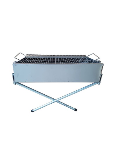 Paslanmaz Mangal Portatif Ayaklı - Standlı 70cm 4741 Beyaz