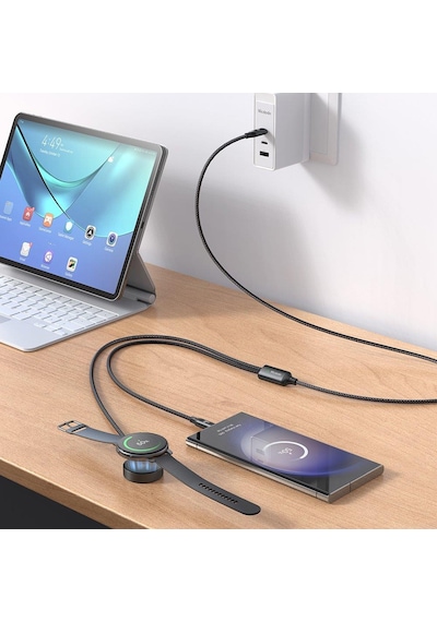 Mcdodo Ca-4210 1.5 M 60w 2'si 1 Arada Type-c To Type-c + Samsung Watch Uyumlu Kablosuz Şarj Cihazı