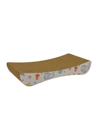 Kedi Tırmalama Tahtası, Sevimli Kedi Desenli, Xsmall Boy 43x7x21 Cm