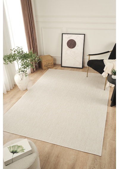 Sisalux 3081 Krem Bej Sisal Dokuma Jüt Kilim Hav Toz Vermez Halı Salon Mutfak Oturma Odası Halısı Krem - Bej